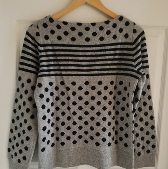 LAST CHANCE J. CREW Intarsia Dot Stripe Swtr Sz M - Picture 4 of 5